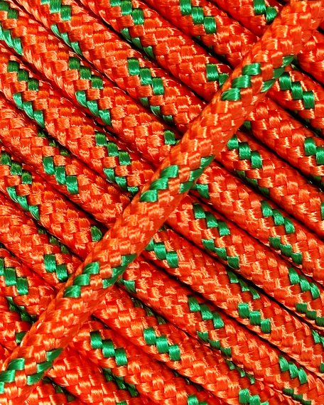PES reinforced djembe drum rope 4 mm Copper / Green 10 m