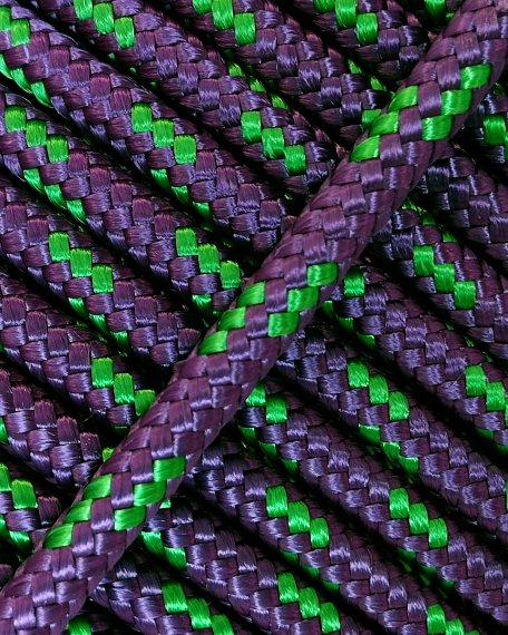 PES reinforced djembe rope 4 mm Violet / green 100 m