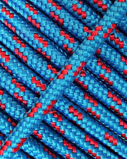 PES reinforced djembe drum rope 5 mm Blue / Red 100 m