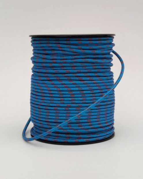PES reinforced djembe drum rope 4 mm Blue / Red 100 m
