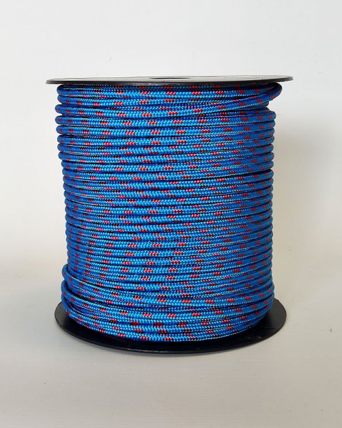 PES reinforced djembe drum rope 5 mm Blue / Red 100 m