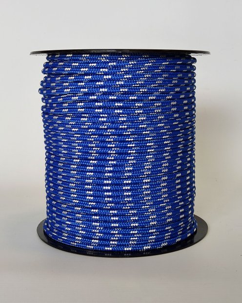 PES reinforced djembe drum rope 5 mm Bleu de France / Ecru 100 m