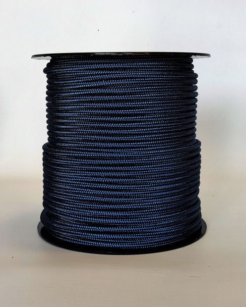 PES reinforced djembe drum rope 5 mm Denim blue 100 m