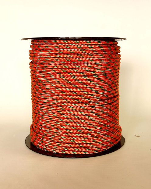 PES reinforced djembe drum rope 5 mm Copper / Green 100 m