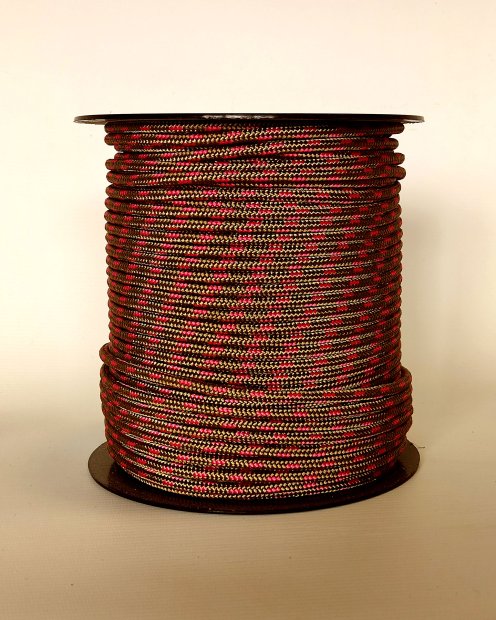 PES reinforced djembe drum rope 5 mm Brass / Raspberry 100 m
