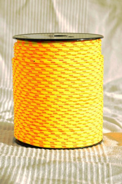 PES reinforced djembe drum rope 4 mm Fluo yellow / Orange 100 m