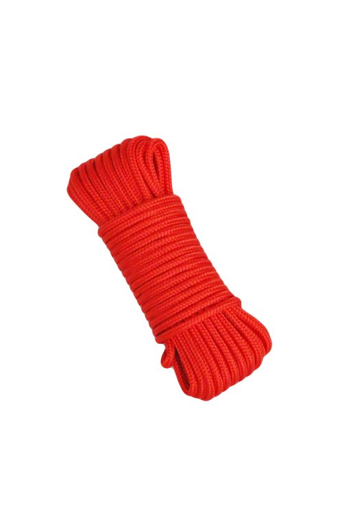 PES reinforced djembe drum rope 4 mm Red 10 m
