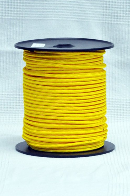 PES reinforced djembe rope 6 mm Sunflower yellow 100 m