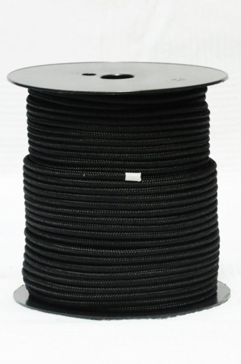PES reinforced djembe rope 6 mm Black 100 m