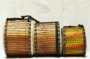 Set of three Ghana mini-dunduns: buy djundjuns (doum doums, doundouns, dununs) set