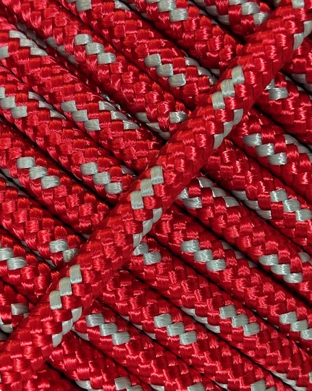 PES reinforced djembe drum rope 4 mm Red / Grey 100 m