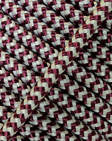PES reinforced djembe drum rope 5 mm Zigzag Wine / Grey 20 m