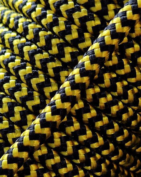 5 mm halyard (herringbones, black / sunflower yellow) - 20 m djembe drum rope