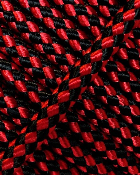 PES reinforced djembe drum rope 5 mm Checkerboard Red / Black 20 m