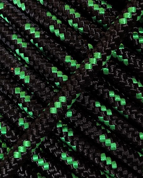PES reinforced djembe drum rope 5 mm Black / Green 100 m