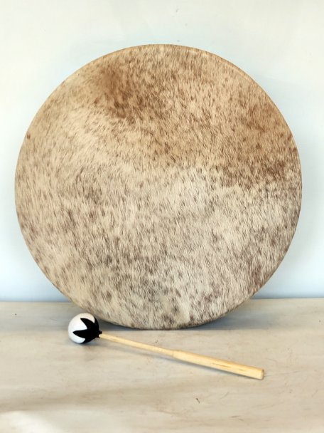 Shamanic drum Cow skin with hair 20″