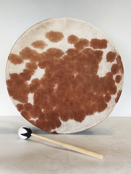 Shamanic drum Cow skin with hair 18″