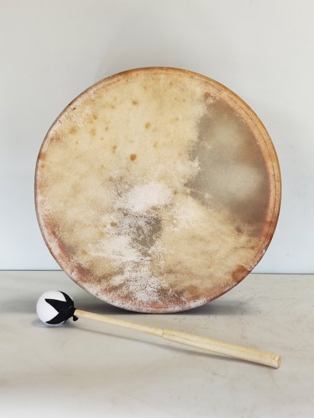 Shamanic drum for ceremonies and sacred rituals - Shamanic drum Shaved cow skin 14″ 