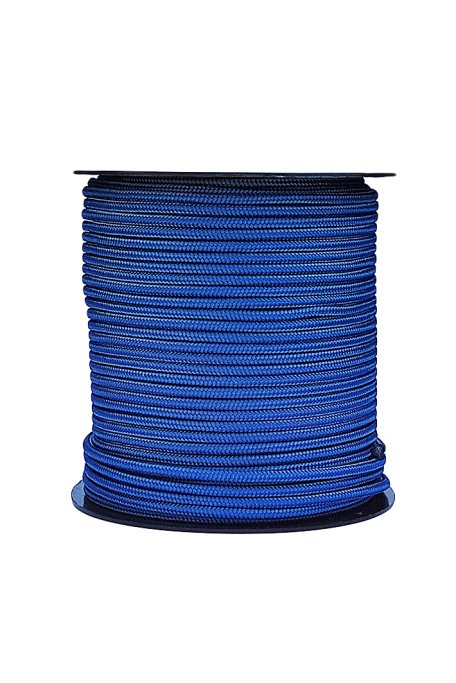 Braided rope with core Ø5 mm royal blue 100 m - Djembe drum rope