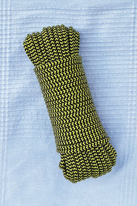 5 mm halyard (herringbones, black / sunflower yellow) - 20 m djembe drum rope