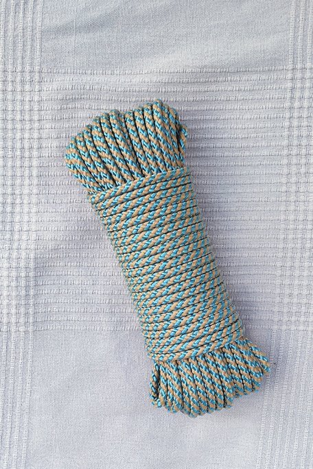 5 mm halyard (helixes, beige / pastel blue) - 20 m djembe drum rope