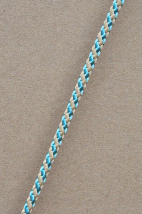 Ø5 mm djembe halyard (helix, beige / pastel blue, 100 m) - Rope for djembe drum