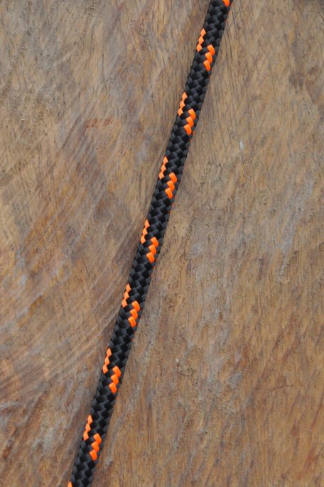 Ø5 mm black / fluo-orange black alpine rope for djembe drum - Djembe rope