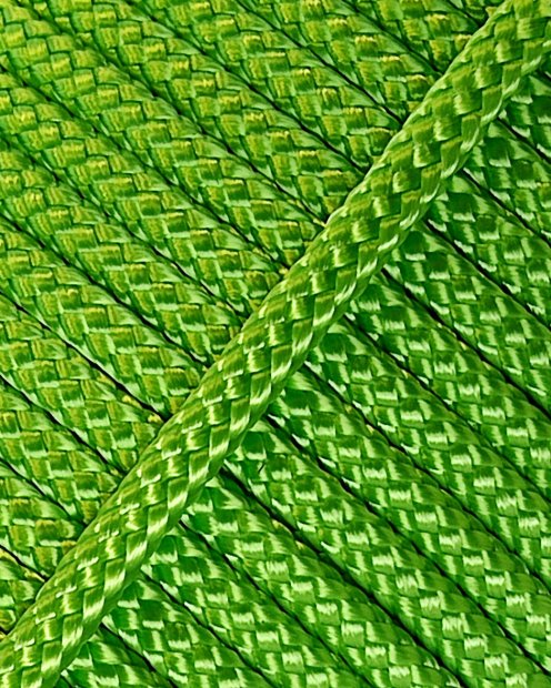 PES hollow djembe rope 6 mm Fluo green 100 m