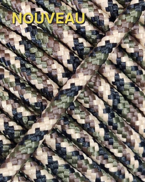 PES reinforced djembe rope 4 mm Camo 100 m