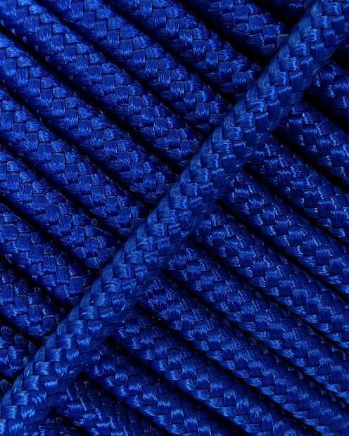 PES reinforced djembe rope 4 mm Bleu de France 100 m