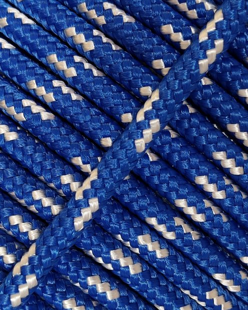PES reinforced djembe drum rope 5 mm Bleu de France / Ecru 20 m