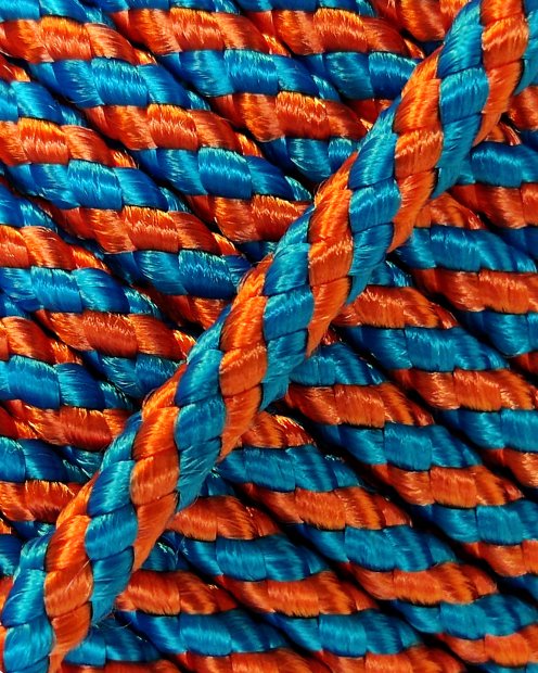 PES reinforced djembe drum rope 5 mm Diagonale Blue / Copper 100 m