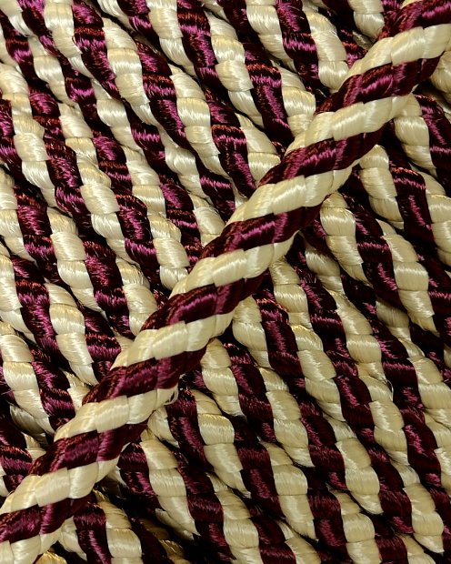 PES reinforced djembe drum rope 5 mm Diagonale Wine / Beige 100 m