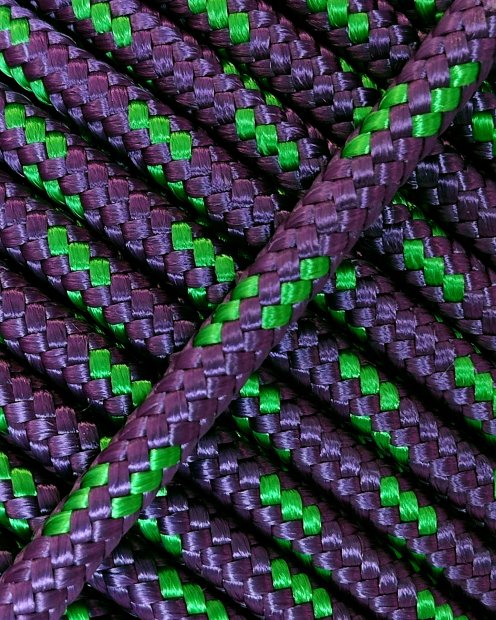 PES reinforced djembe rope 6 mm Violet / green 100 m