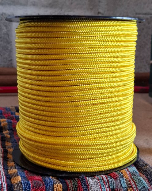 Downgraded PES reinforced djembe drum rope 5 mm Sunflower yellow 100 m