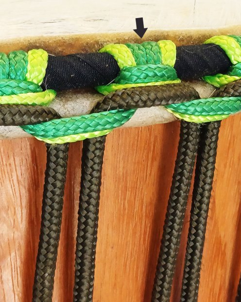 PES hollow djembe rope 5 mm Green 100 m