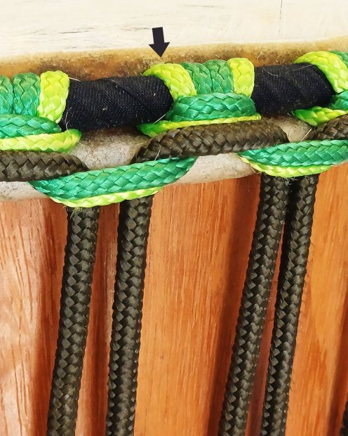 PES hollow djembe rope 5 mm Fluo green 100 m