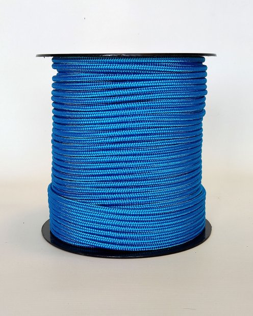 PES reinforced djembe rope 5 mm Blue 100 m