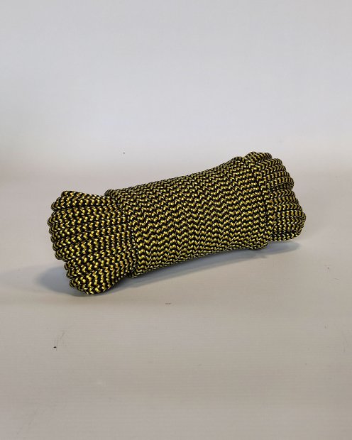 5 mm halyard (herringbones, black / sunflower yellow) - 20 m djembe drum rope