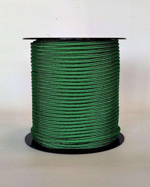 PES reinforced djembe drum rope 5 mm Green 100 m