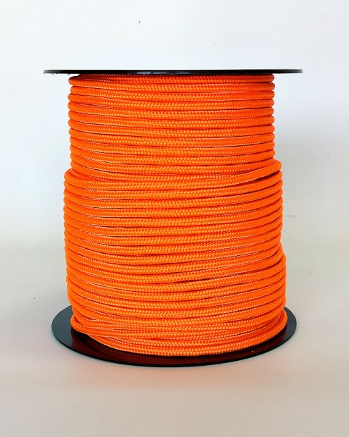 PES reinforced djembe drum rope 5 mm Fluo orange 100 m