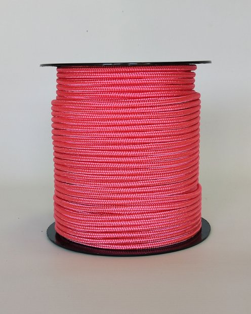 PES reinforced djembe drum rope 5 mm Fluo pink 100 m