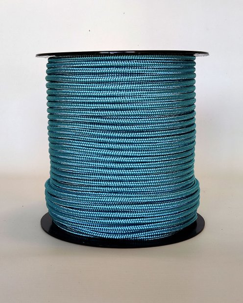 PES reinforced djembe rope 5 mm Pastel blue 100 m