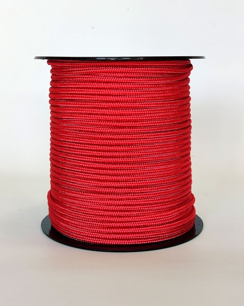 142.PES reinforced djembe rope 5 mm Red 100 m