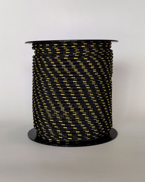 Ø5 mm black / fluo-yellow alpine rope for djembe drum - Djembe rope