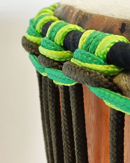 PES hollow djembe rope 5 mm Fluo green 20 m