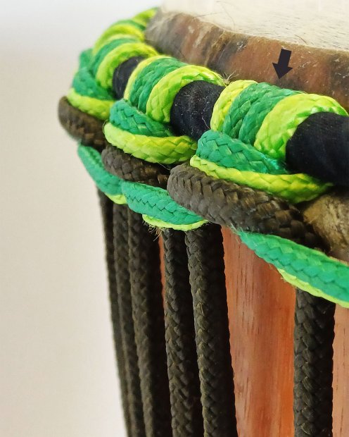 PES hollow djembe rope 5 mm Green 100 m