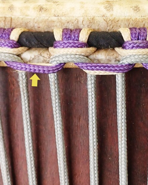 PES hollow djembe rope 5 mm Violet 100 m