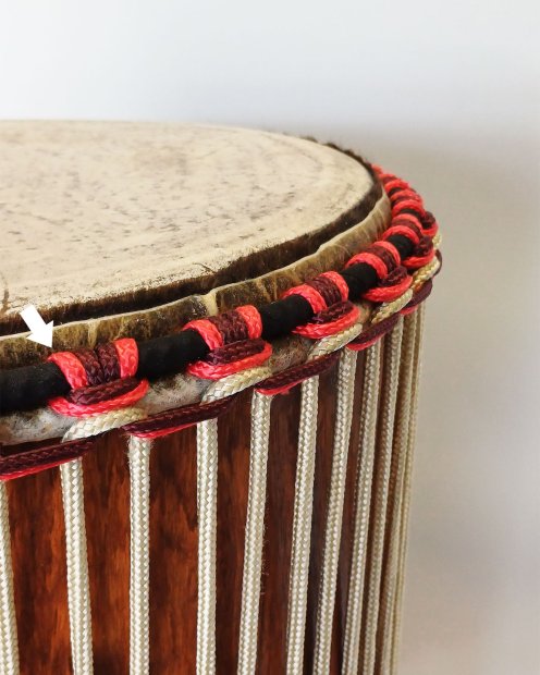 PES hollow djembe rope 5 mm Red 20 m