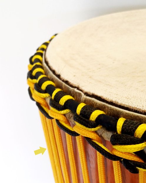 PES reinforced djembe drum rope 5 mm Light orange 100 m
